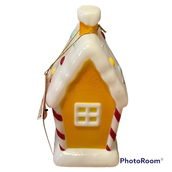 Holiday Time 11" Plastic LED Yellow Gingerbread House, Indoor Christmas Decor - Picture 4 of 7